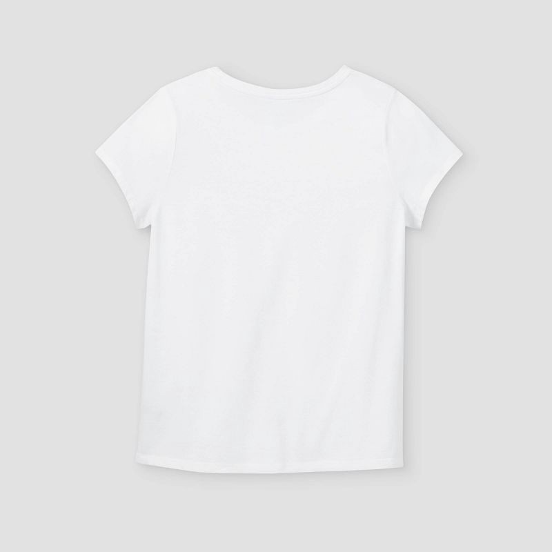 slide 2 of 3, Girls' Short Sleeve T-Shirt - Cat & Jack™ White S, 1 ct
