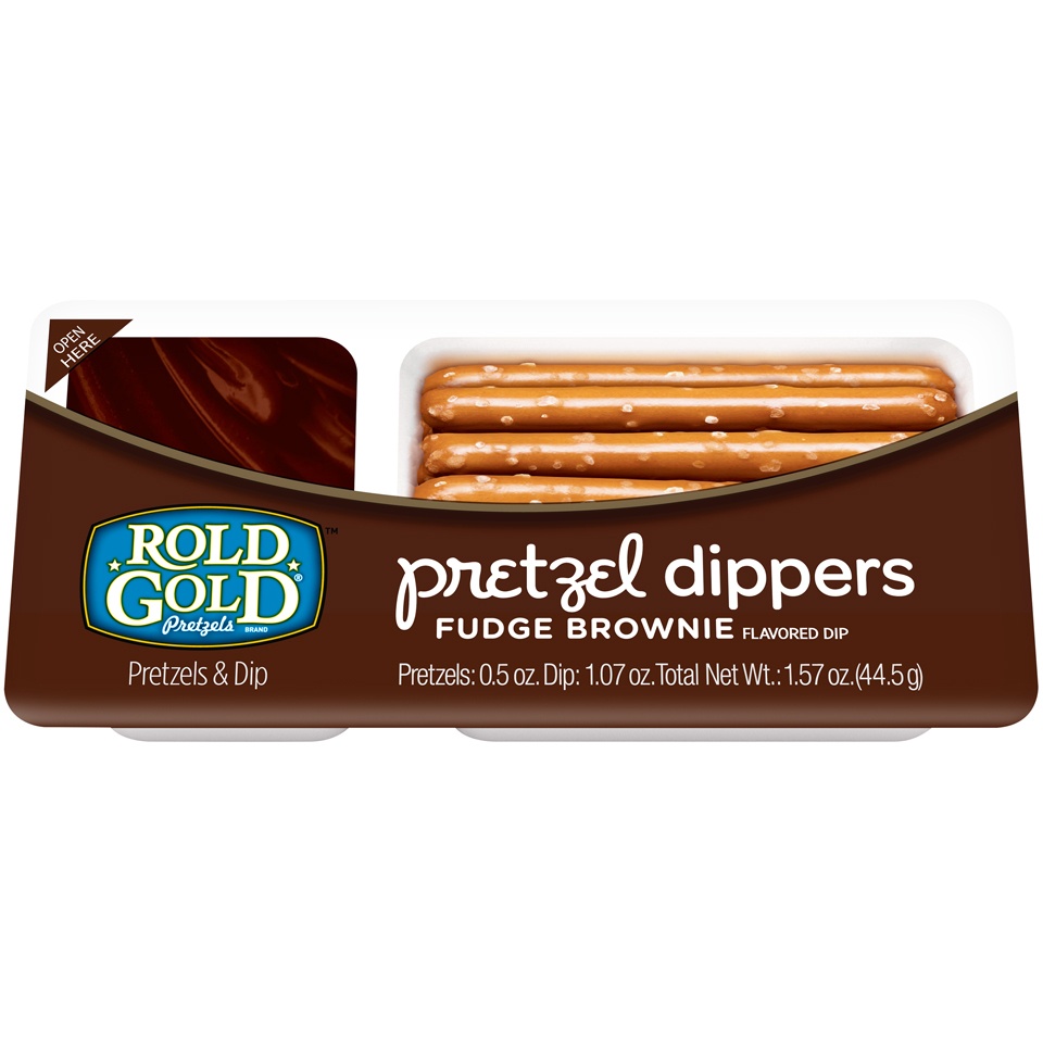 slide 1 of 3, Rold Gold Fudge Brownie Pretzel Dippers, 1.57 oz