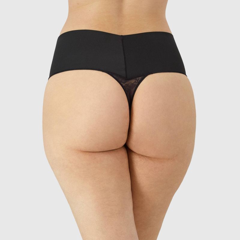 slide 5 of 6, Maidenform Self Expressions Women's Tame Your Tummy Thong SE0049 - Black S: Firm Compression Shapewear, 1 ct