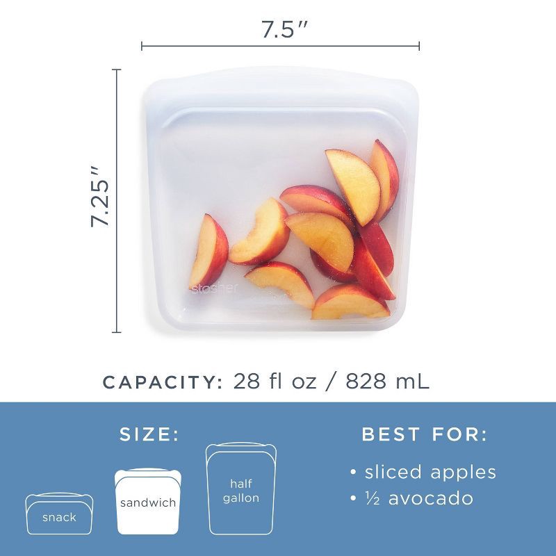 slide 5 of 9, stasher Premium Silicone Reusable Food Storage Sandwich Bag - Mystery Color, 1 ct