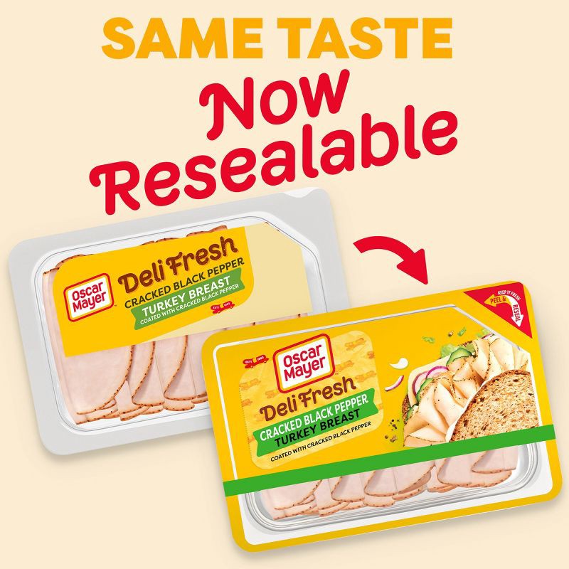 slide 3 of 9, Oscar Mayer Deli Fresh Cracked Black Pepper Turkey Breast Sliced Lunch Meat - 8oz, 8 oz