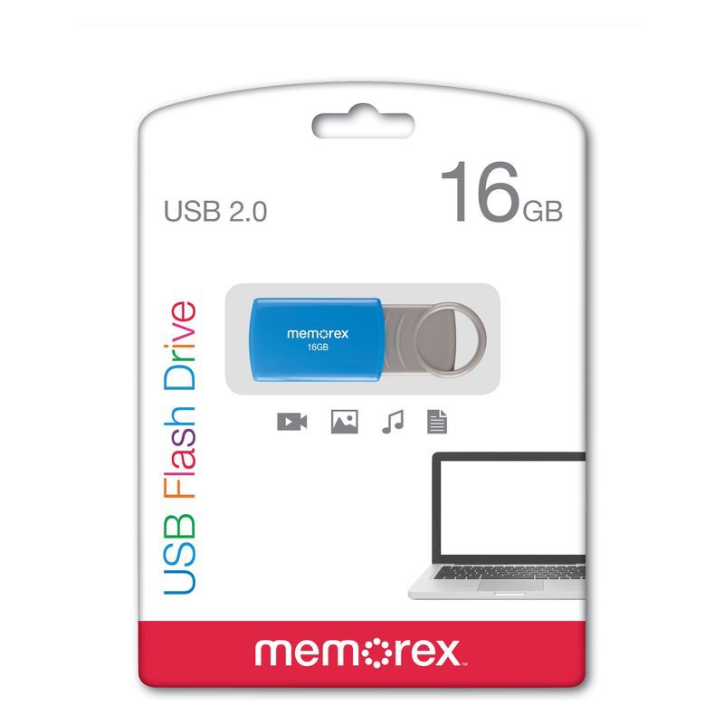 slide 6 of 6, Memorex 16GB Flash Drive USB 2.0 - Blue (32020001621), 1 ct