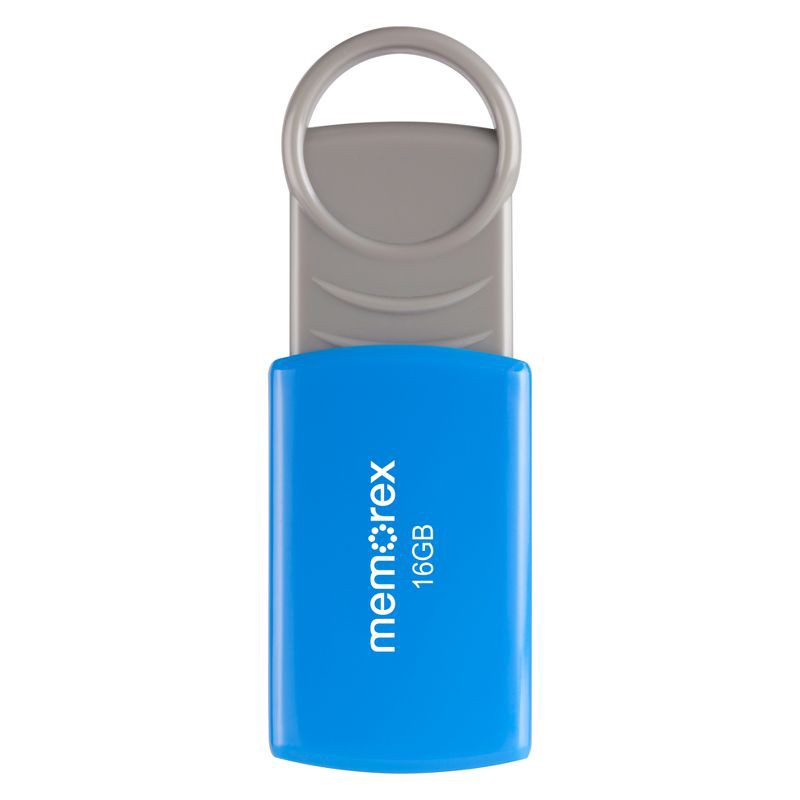 slide 1 of 6, Memorex 16GB Flash Drive USB 2.0 - Blue (32020001621), 1 ct