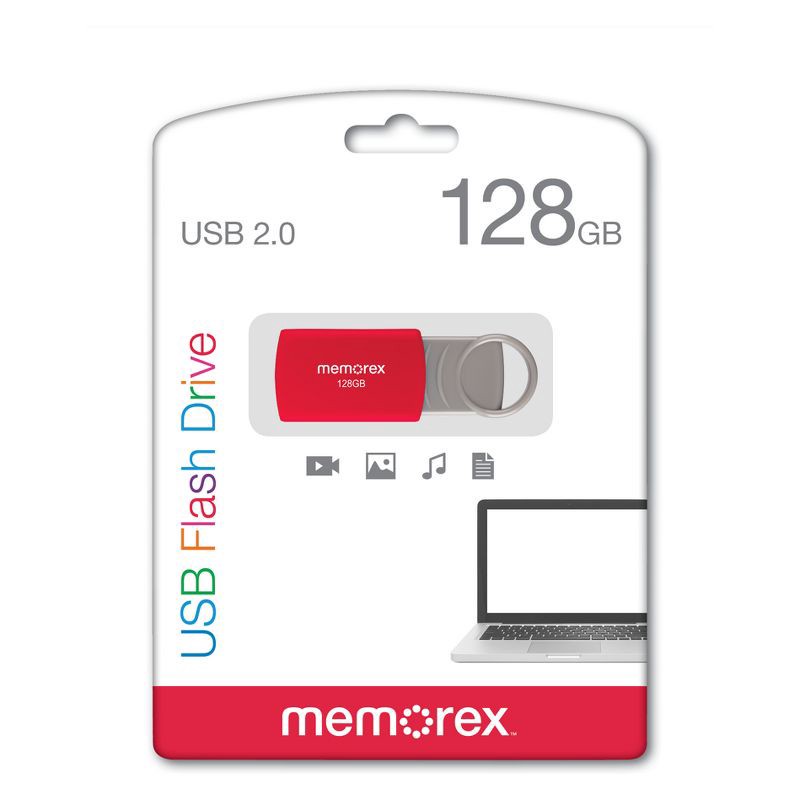 slide 6 of 6, Memorex 128GB Flash Drive USB 2.0 - Red (32020012821), 1 ct