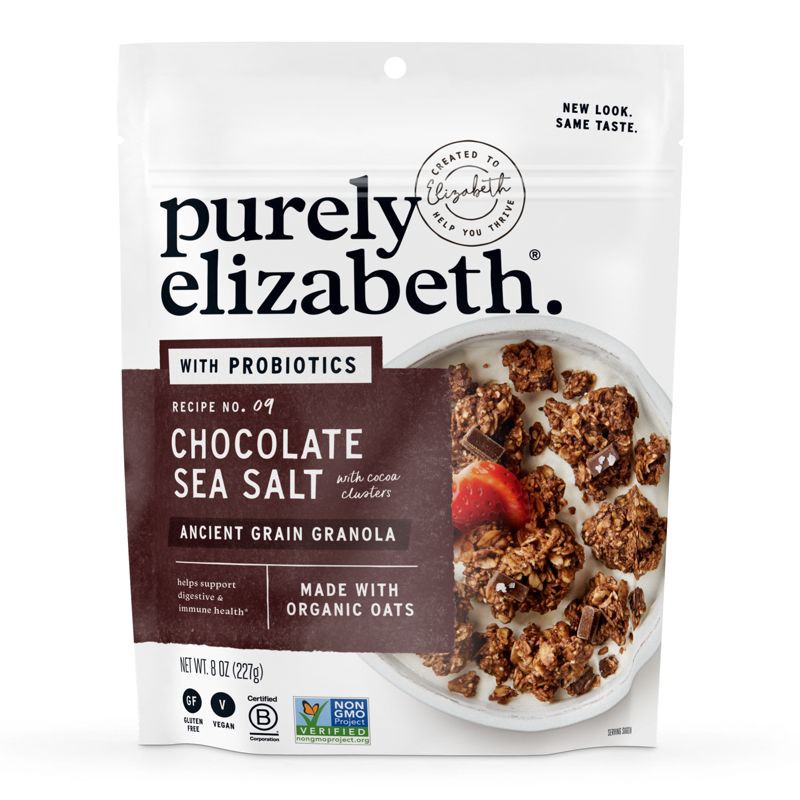 slide 3 of 9, purely elizabeth. Purely Elizabeth Chocolate Sea Salt Probiotic Granola - 8oz, 8 oz