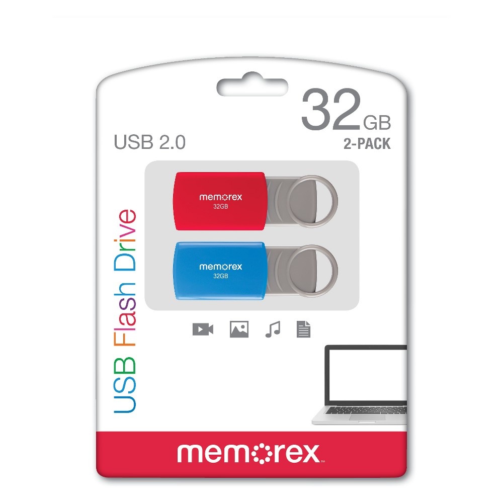 slide 3 of 5, Memorex 32GB Flash Drive USB 2.0 - (32020003222), 2 ct