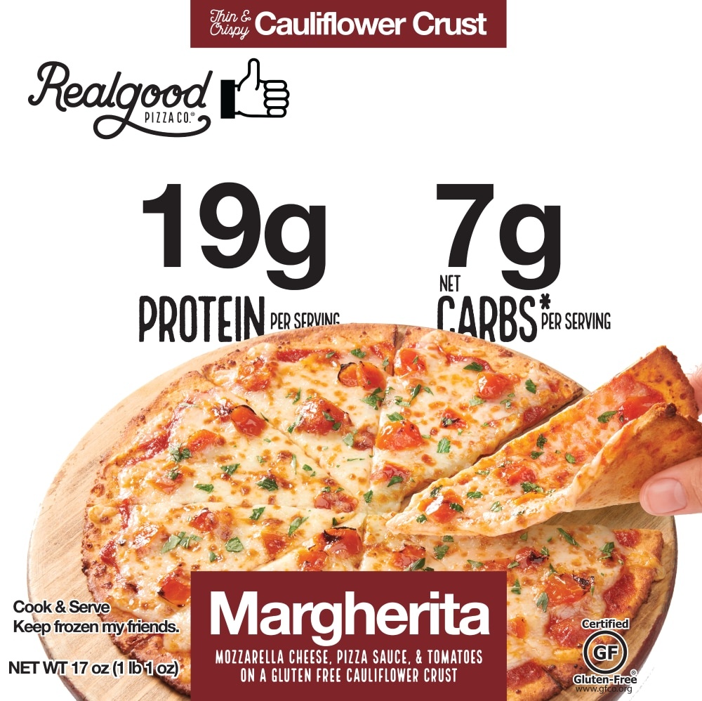 slide 1 of 1, Real Good Pizza Co. Cauliflower Crust Margherita Pizza, 17 oz