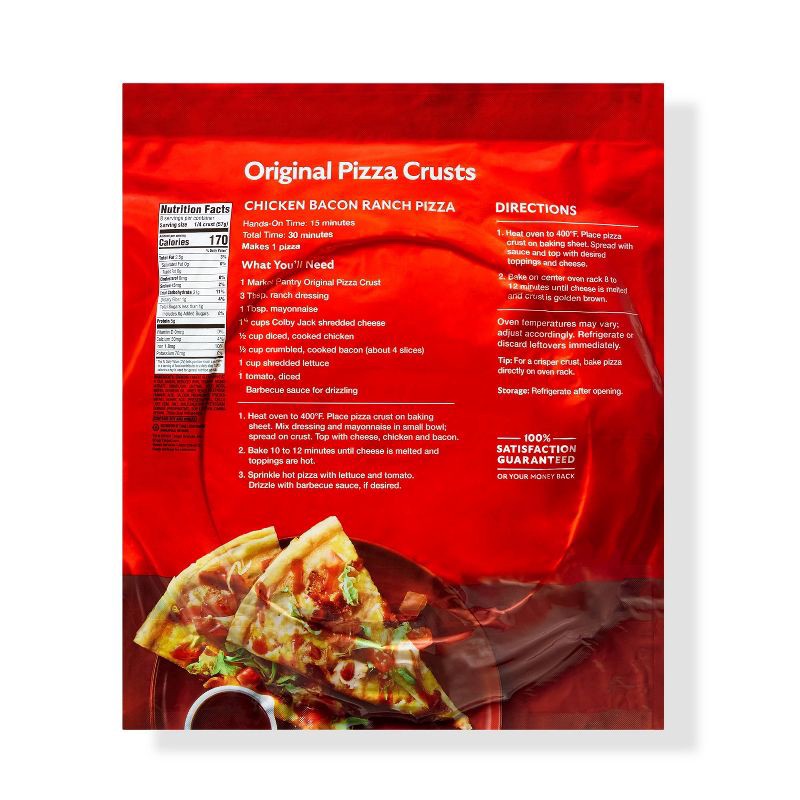 slide 2 of 3, Original Pizza Crusts - 16oz/2ct - Market Pantry™, 2 ct; 16 oz