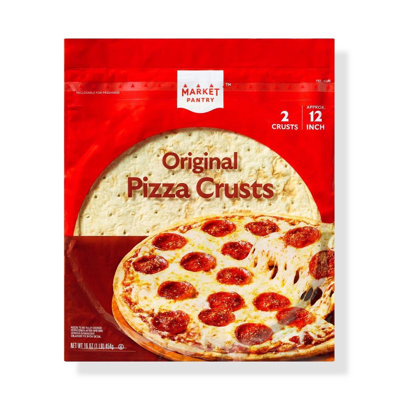 slide 1 of 3, Original Pizza Crusts - 16oz/2ct - Market Pantry™, 2 ct; 16 oz