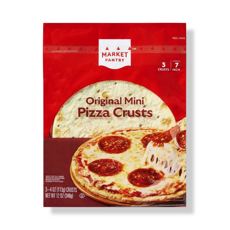 slide 1 of 3, Original Mini Pizza Crusts - 12oz/3ct - Market Pantry™, 3 ct; 12 oz