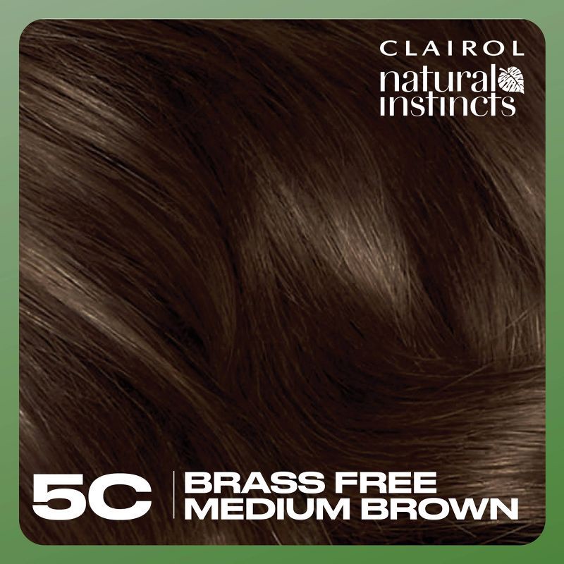 slide 3 of 8, Natural Instincts Clairol Demi Permanent Hair Color Dye Kit Brass Free - 5C Medium Brown, Peppercorn, 1 ct