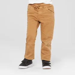 Toddler Boys' Pull-On Straight Fit Jeans - Cat & Jack™ Khaki 5T: Midweight Denim, Elastic Waistband