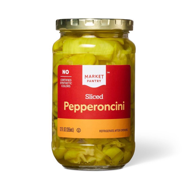 slide 1 of 3, Sliced Pepperoncinis 12 fl oz - Market Pantry™, 12 fl oz