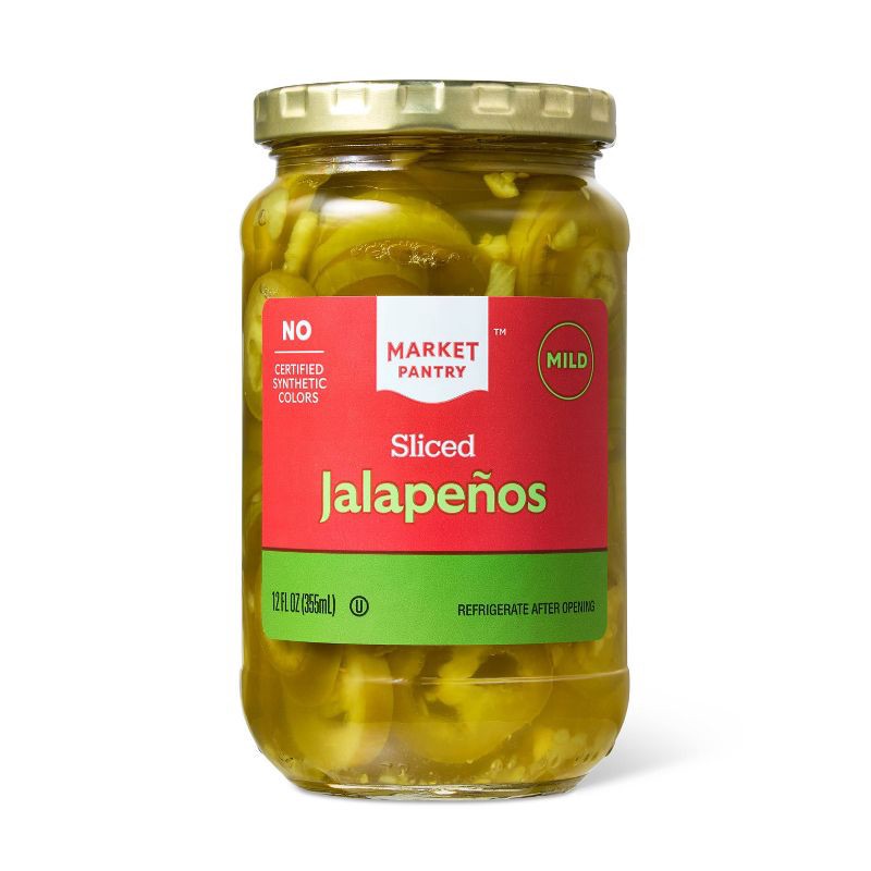 slide 1 of 3, Mild Sliced Jalapenos - 12 fl oz - Market Pantry™, 12 oz