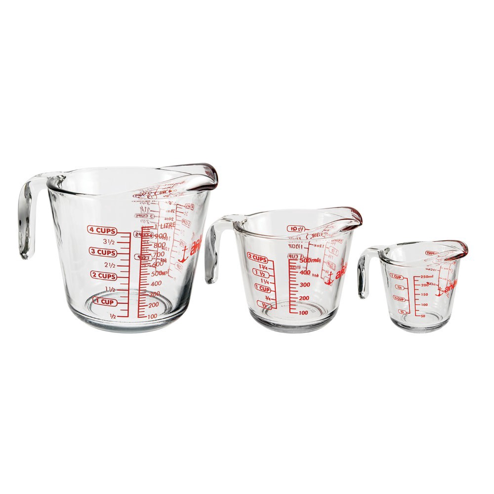 slide 1 of 1, Anchor Hocking Measuring Cups, 3 ct