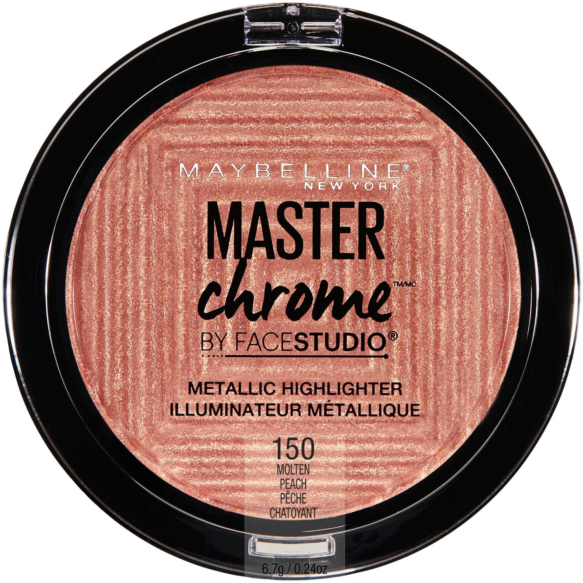 slide 1 of 6, Maybelline Facestudio Master Chrome Metallic Highlighter 150 Molten Peach - 0.24oz, 0.24 oz