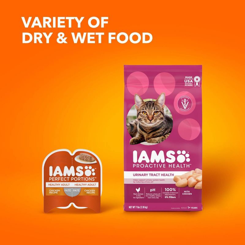 slide 9 of 10, IAMS Proactive Health Urinary Tract Chicken Flavor Dry Cat Food - 7lbs, 7 lb