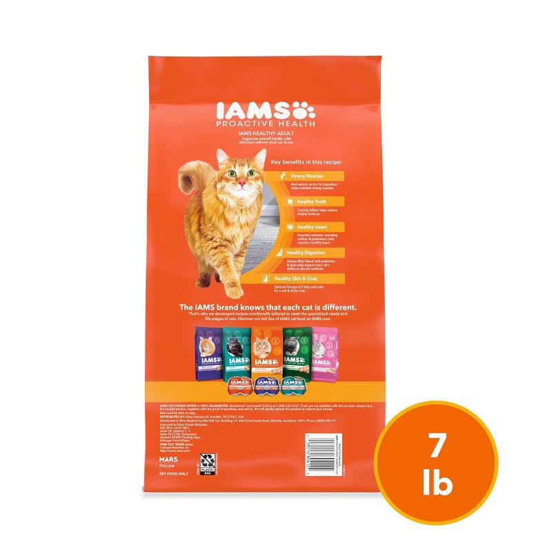 slide 8 of 12, IAMS Proactive Health with Salmon Adult Premium Dry Cat Food - 7lbs, 7 lb