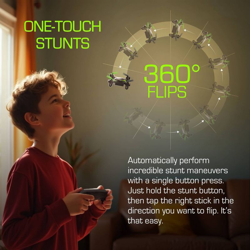 slide 4 of 8, Sky Viper DASH Nano Drone: Remote Control, Beginner Skill Level, Indoor/Outdoor Use, 1 ct