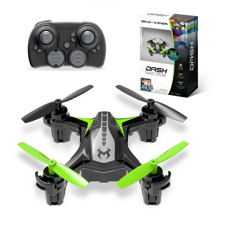 slide 1 of 8, Sky Viper DASH Nano Drone: Remote Control, Beginner Skill Level, Indoor/Outdoor Use, 1 ct