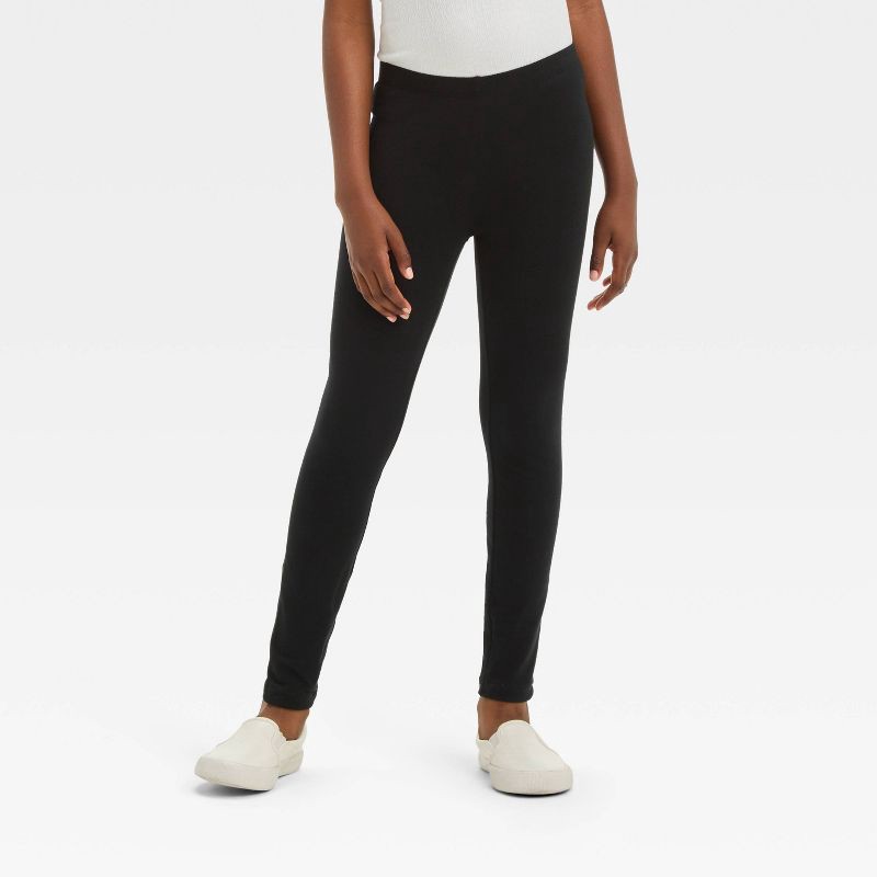 slide 1 of 4, Girls' Leggings Pants - Cat & Jack™ Black XS, 1 ct