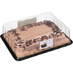 Our Specialty Treat Shop OSTS 1/4 SHEET CHOCOLATE CAKE WITH CHOCOLATE WHIPPED ICING & CURLS N&A FLV