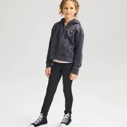Girls' Sparkle Leggings - Cat & Jack™ Black XS: Elastic Waist, Jersey Fabric
