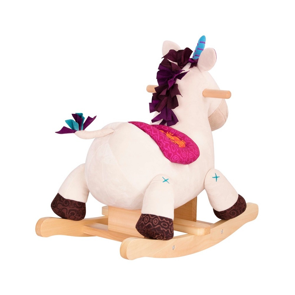 slide 6 of 8, B. toys Wooden Rocking Unicorn Rodeo Rockers - Dilly-Dally, 1 ct