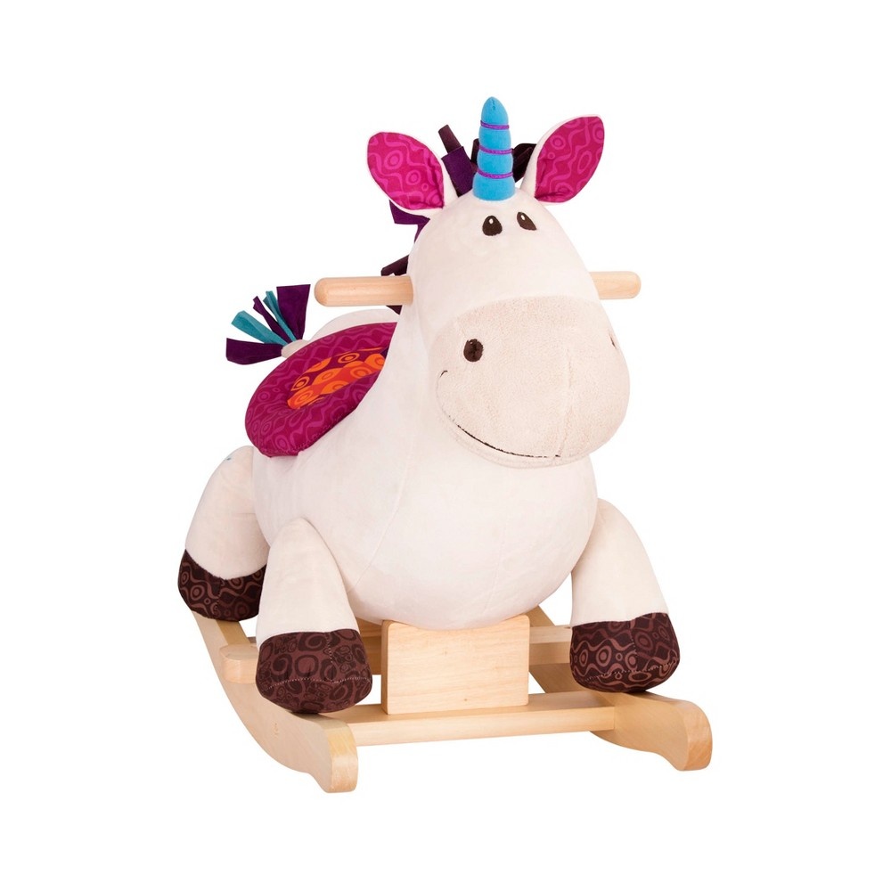 slide 7 of 8, B. toys Wooden Rocking Unicorn Rodeo Rockers - Dilly-Dally, 1 ct
