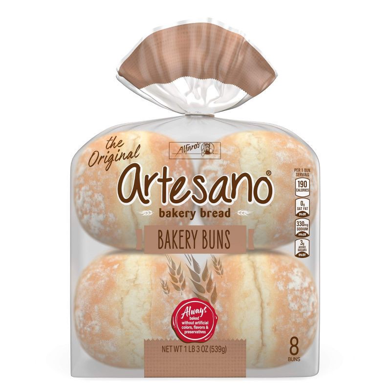 slide 1 of 6, Alfaro's Artesano Bakery Buns - 19oz/8ct, 8 ct; 19 oz