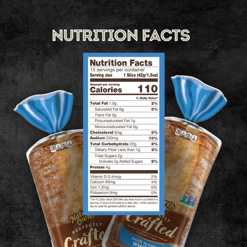 slide 4 of 10, Nature's Own Perfectly Crafted White Sandwich Bread - 22oz, 22 oz