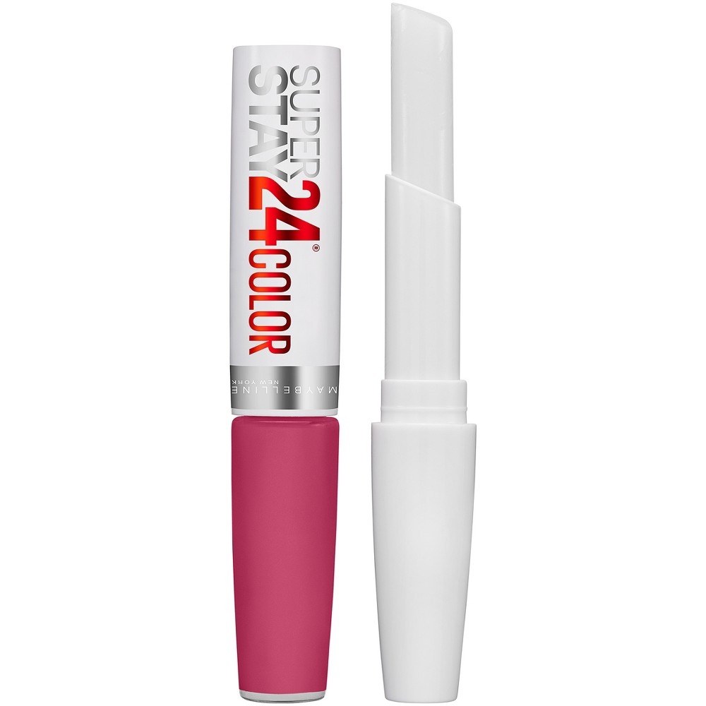 slide 4 of 6, Maybelline Super Stay 24 2 - Step Liquid Lipstick - Stay Scarlet, 0.78 oz