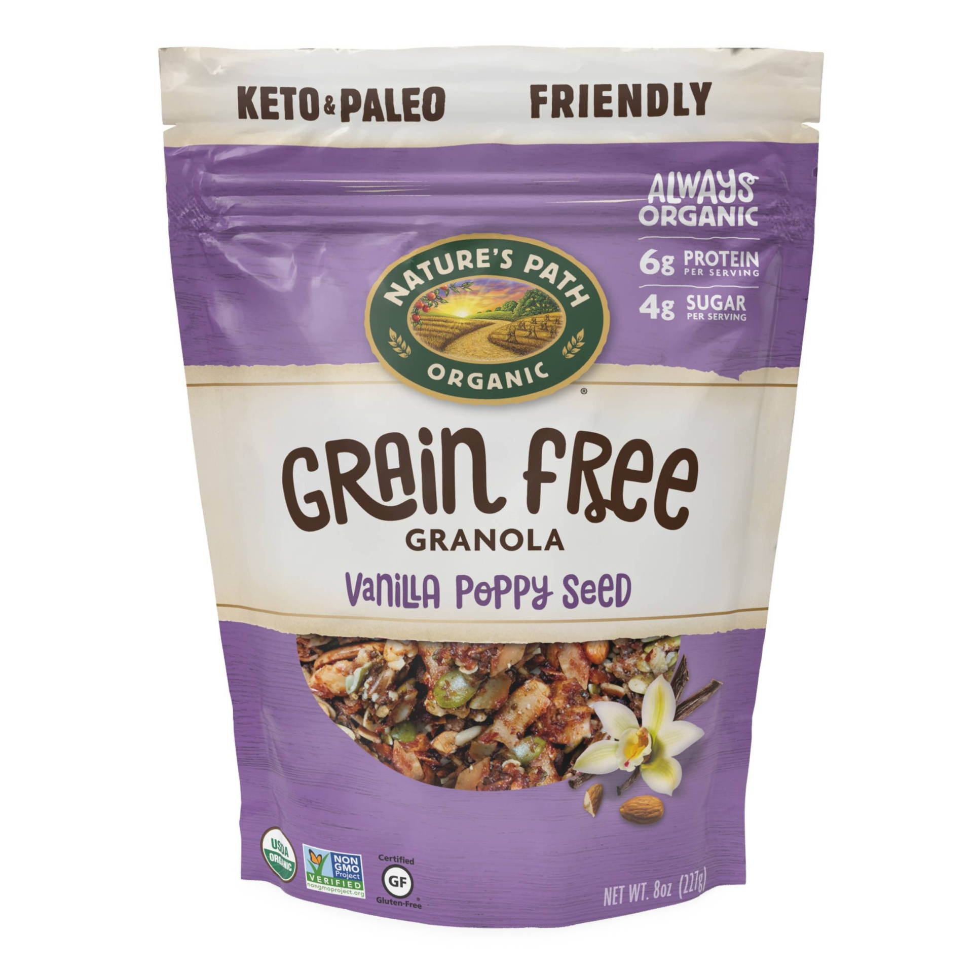 slide 1 of 5, Nature's Path Grain Free Granola Vanilla Poppy Seed, 8 oz