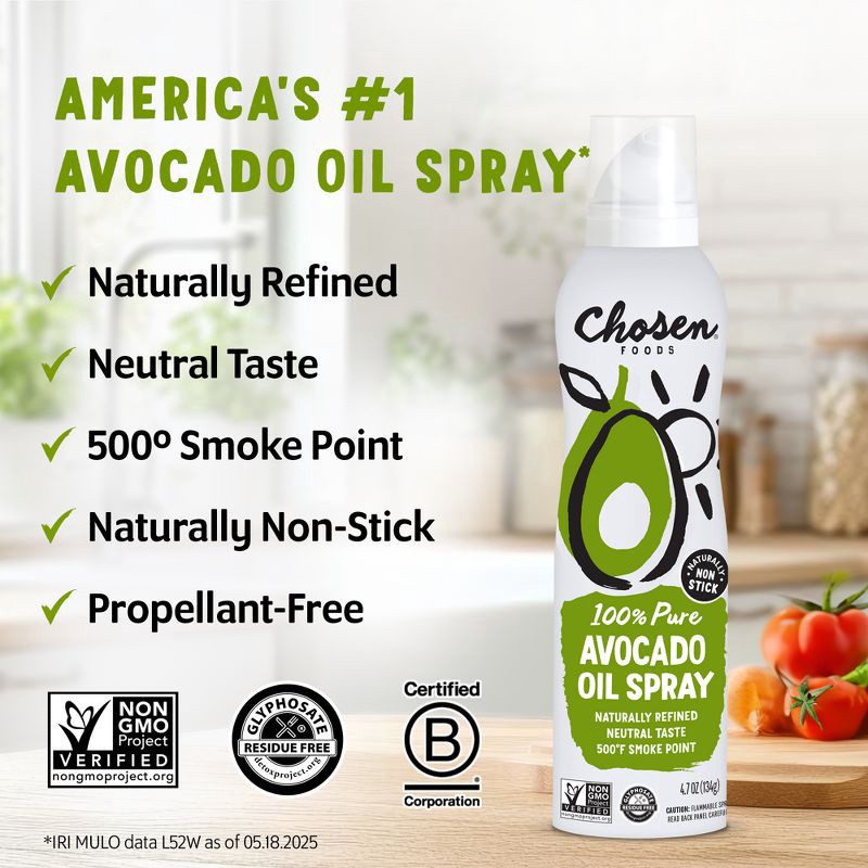 slide 4 of 8, Chosen Foods 100% Pure Avocado Oil Spray - 4.7oz, 4.7 oz