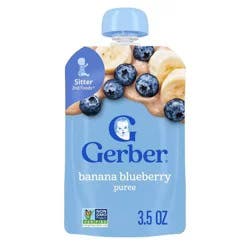 Gerber Baby Food Banana Blueberry Puree Toddler Food Pouch - 3.5oz