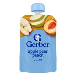 Gerber Non-GMO Baby Food Apple Pear Peach Puree Toddler Food Pouch - 3.5oz