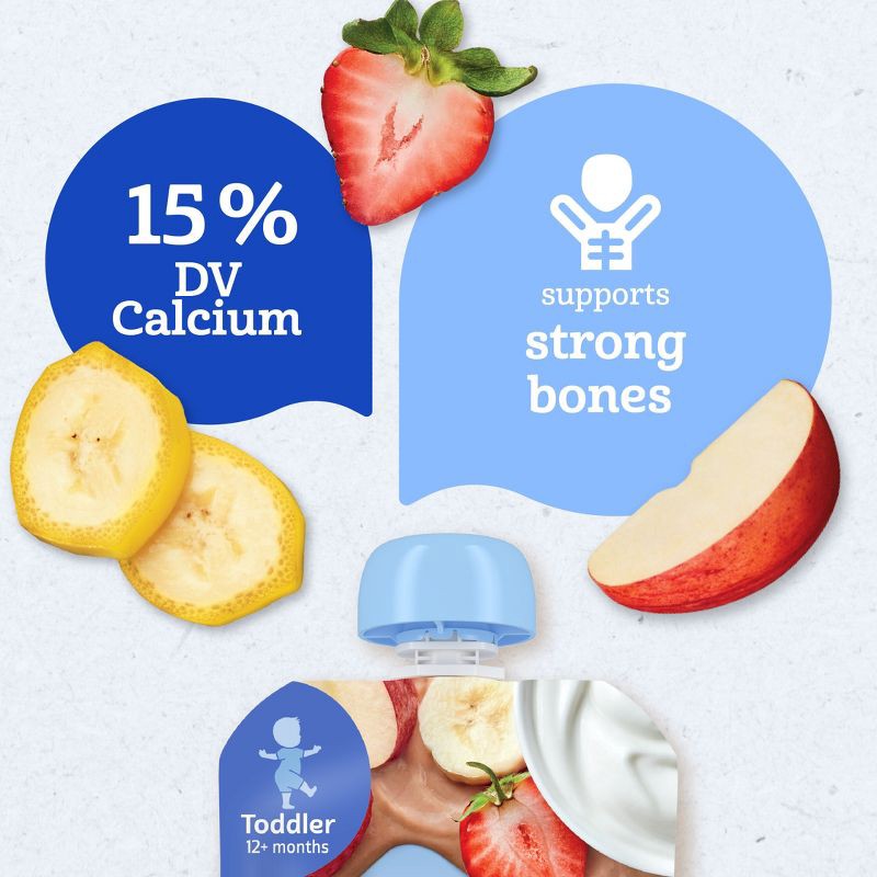 slide 5 of 10, Gerber Baby Food Fruit & Yogurt Strawberry Banana Puree Toddler Food Pouch - 3.5oz​, 3.5 oz