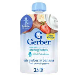 Gerber Baby Food Fruit & Yogurt Strawberry Banana Puree Toddler Food Pouch - 3.5oz​