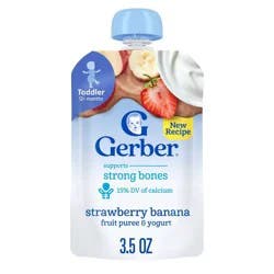 Gerber Baby Food Fruit & Yogurt Strawberry Banana Puree Toddler Food Pouch - 3.5oz