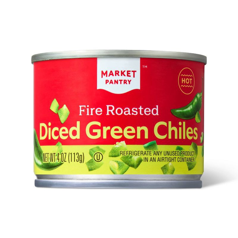 slide 1 of 3, Hot Diced Green Chiles - 4oz - Market Pantry™, 4 oz