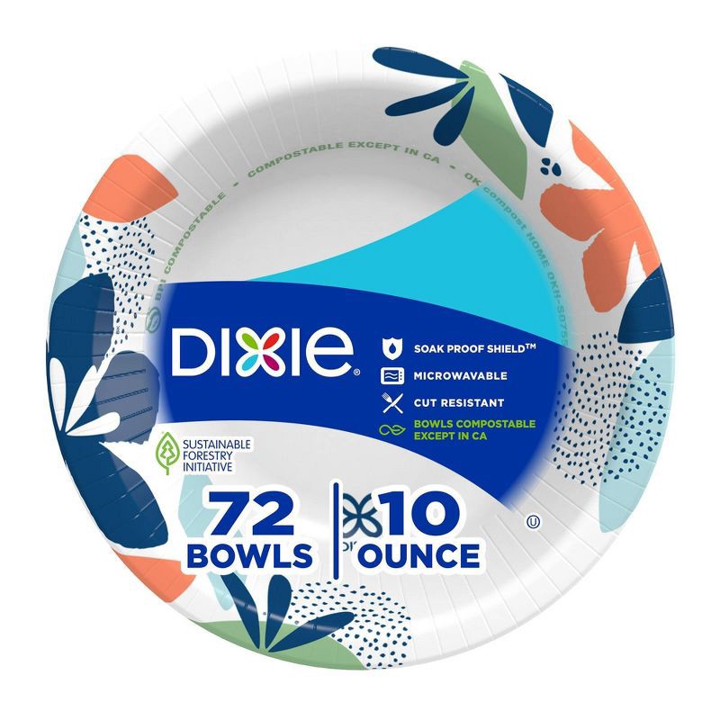 slide 1 of 9, Dixie Everyday Multi Purpose Disposable Bowls - 72ct/10oz, 72 ct, 10 oz