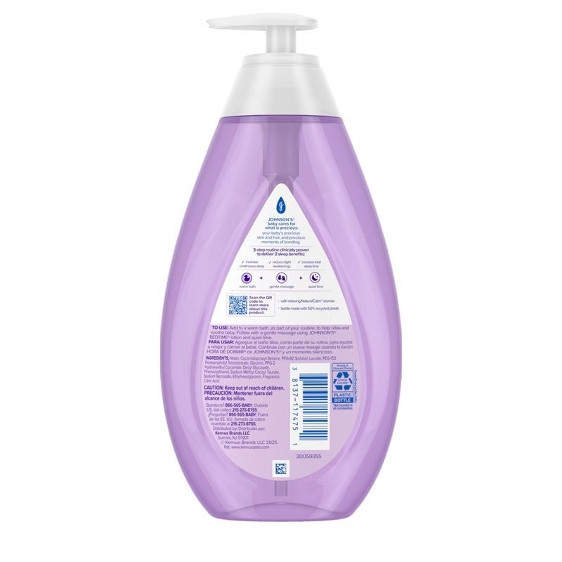 slide 5 of 5, Johnson's Bedtime Baby Bath with Soothing Natural Calm Aromas, Hypoallergenic - 27.1oz, 27.1 oz