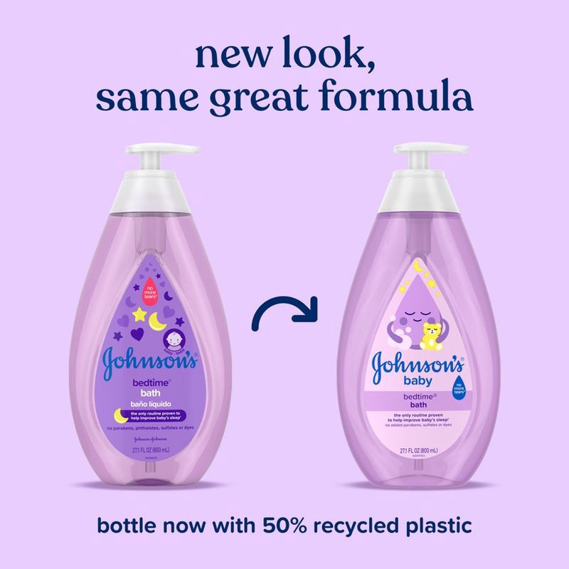 slide 3 of 5, Johnson's Bedtime Baby Bath with Soothing Natural Calm Aromas, Hypoallergenic - 27.1oz, 27.1 oz