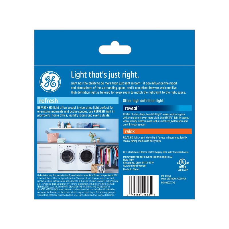 slide 3 of 7, GE Household Lighting GE 4pk 40W Refresh LED CAC Decorative Light Bulbs Daylight, 4 ct