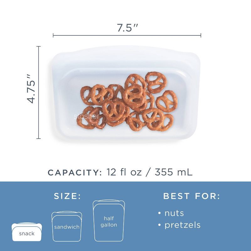 slide 5 of 8, stasher Premium Silicone Reusable Food Storage Snack Bag - Mystery Color, 1 ct