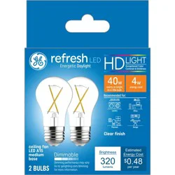 GE Household Lighting GE 2pk 40W Refresh A15 LED Ceiling Fan Light Bulbs Daylight Clear