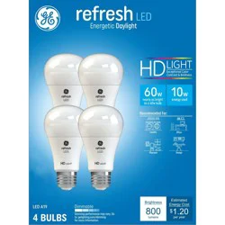 GE Household Lighting GE 4pk 60W Refresh A19 LED Light Bulbs Daylight