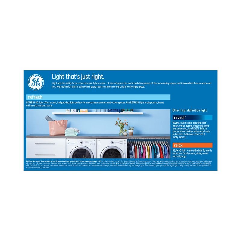 slide 2 of 6, GE Household Lighting GE 3pk 60W Refresh G25 LED Clear Globe Light Bulbs Daylight, 3 ct