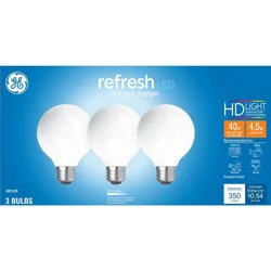 GE Household Lighting GE 3pk 40W Refresh G25 LED Globe Light Bulbs Daylight
