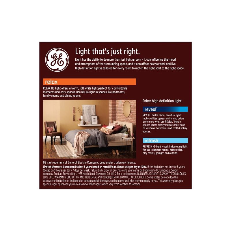 slide 2 of 6, GE Household Lighting GE 2pk 60W Relax G25 LED Globe Light Bulbs Soft White, 2 ct